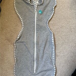 Love to Dream Gray Sleep Sack Pajamas with Pom-Pom Trim